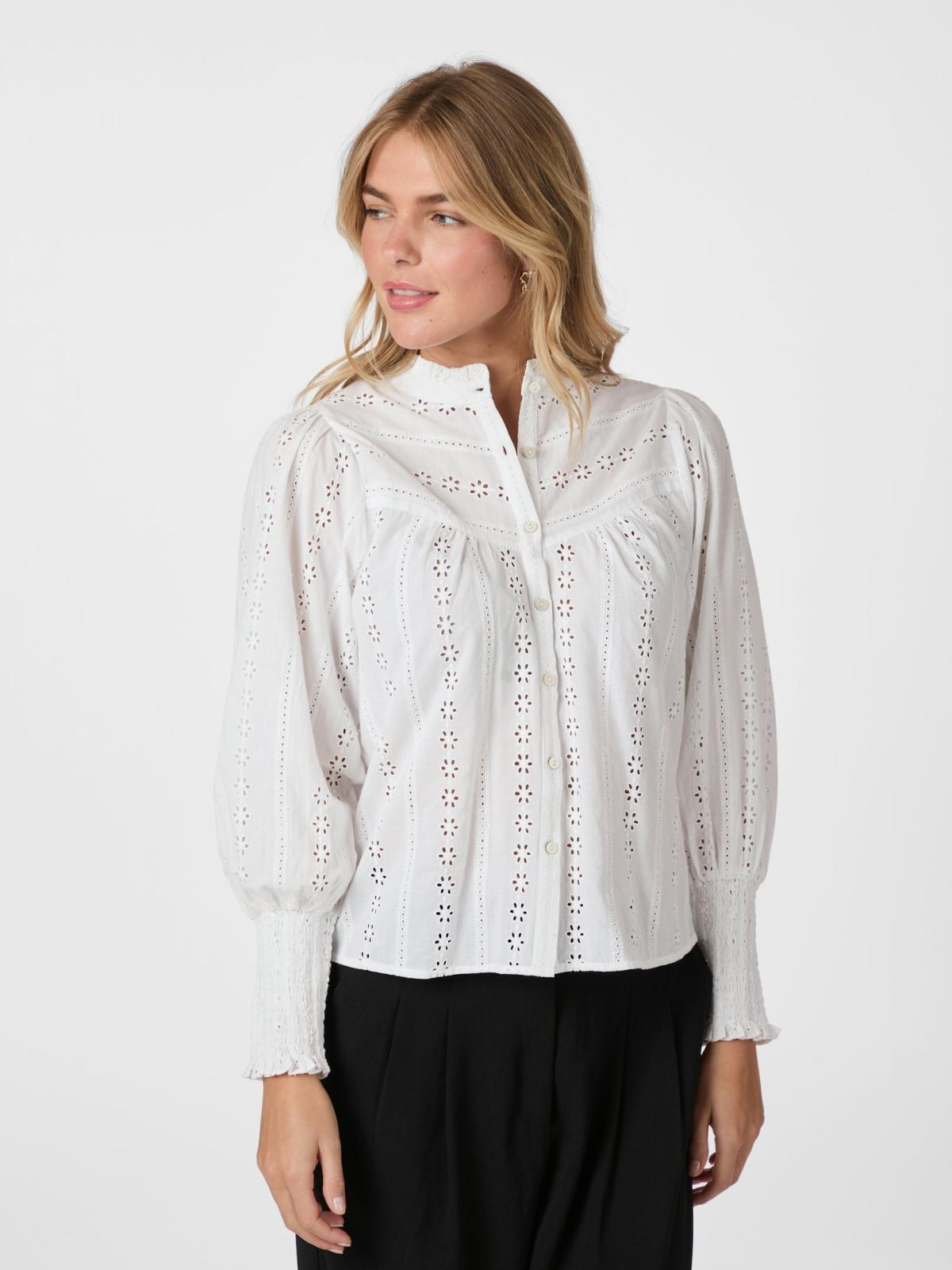 Neo Noir Wenna Embroidery  Blouse, White - 3