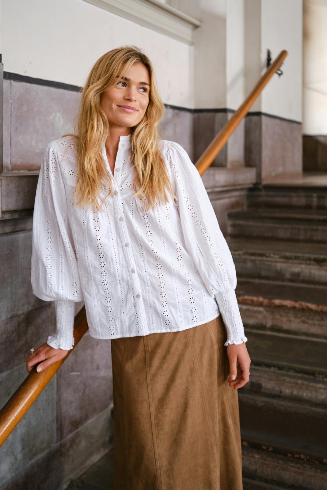 Neo Noir Wenna Embroidery  Blouse, White - 7