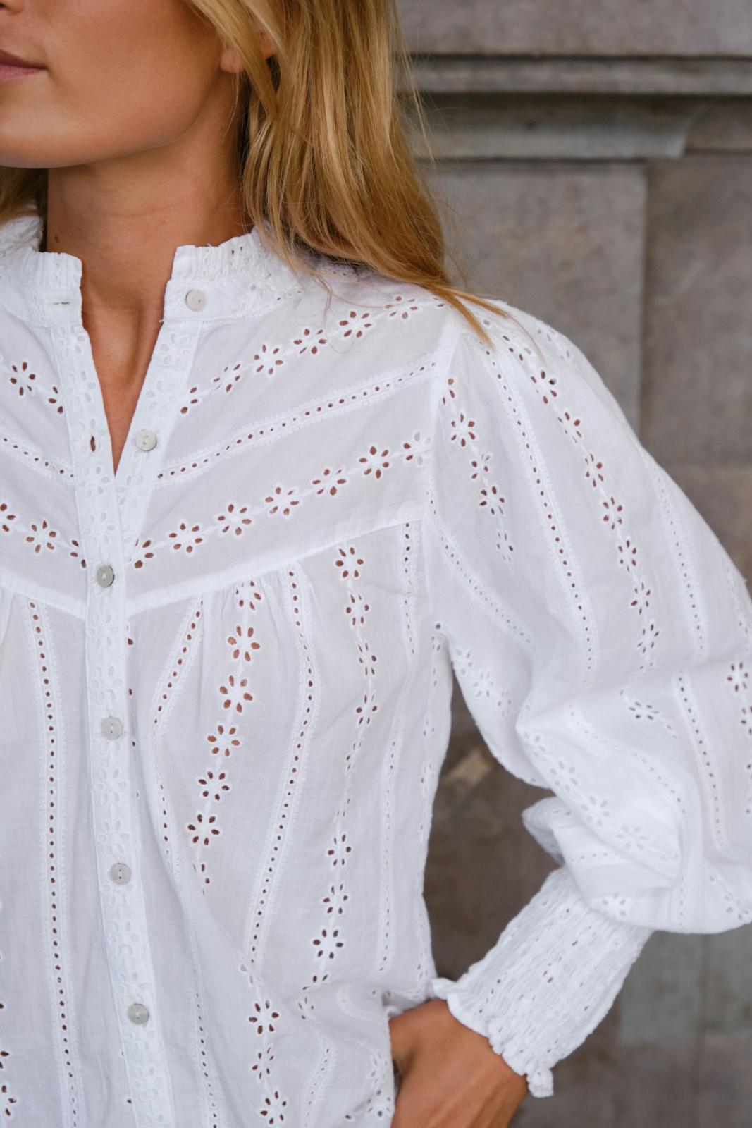 Neo Noir Wenna Embroidery  Blouse, White - 8