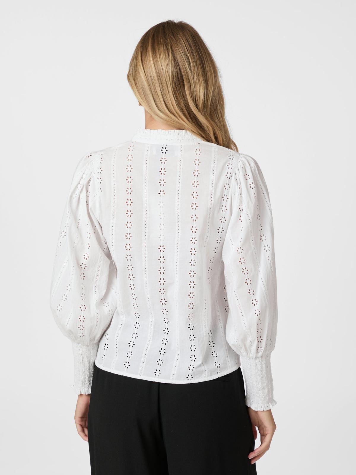 Neo Noir Wenna Embroidery  Blouse, White - 4