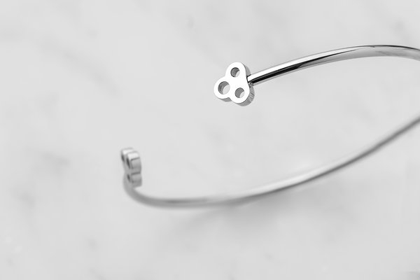 Skultuna Open Key Cuff- Polished Steel - 2