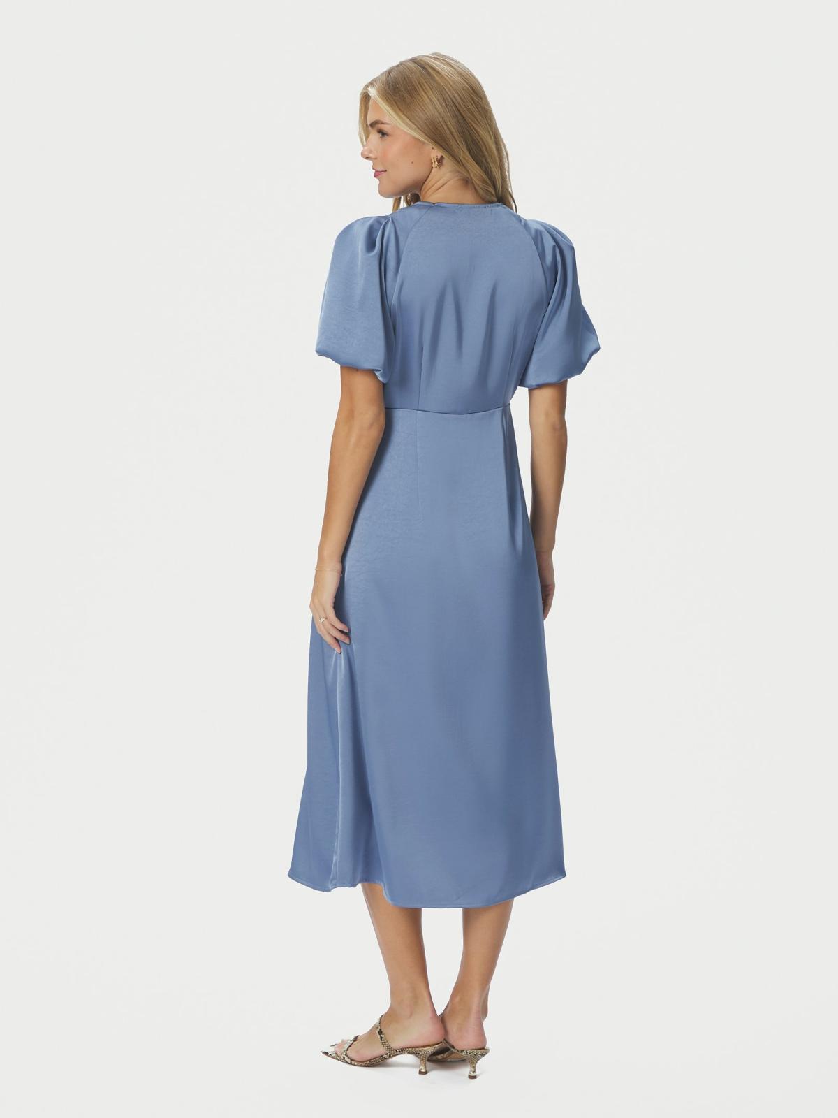 Neo Noir ILLANA  Heavy Sateen Dress, Smoke Blue - 4
