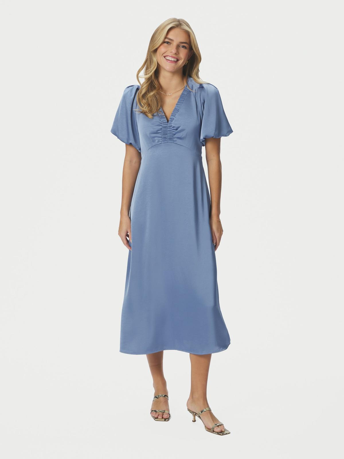 Neo Noir ILLANA  Heavy Sateen Dress, Smoke Blue - 3