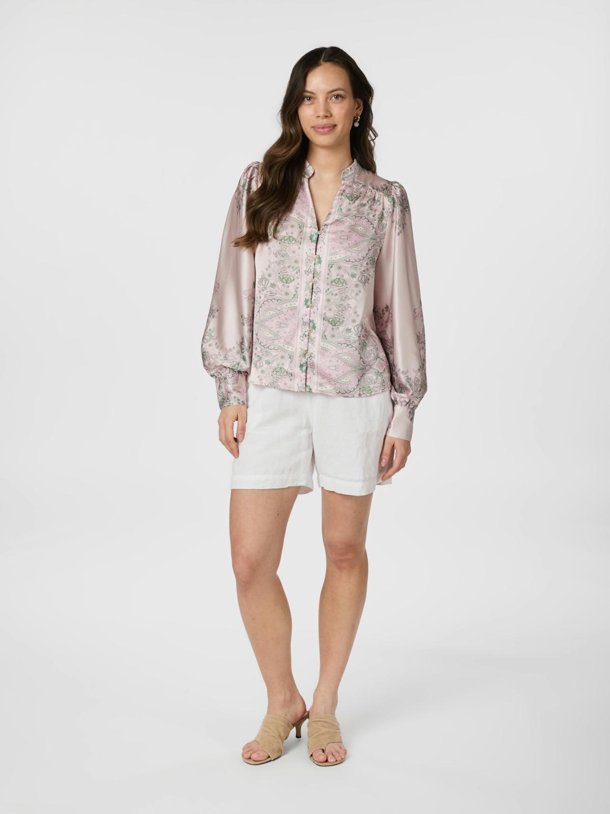 Neo Noir Massima  Paisley  Border Blouse, Rose - 6