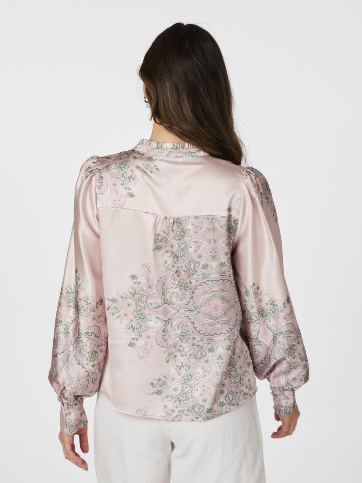 Neo Noir Massima  Paisley  Border Blouse, Rose - 5