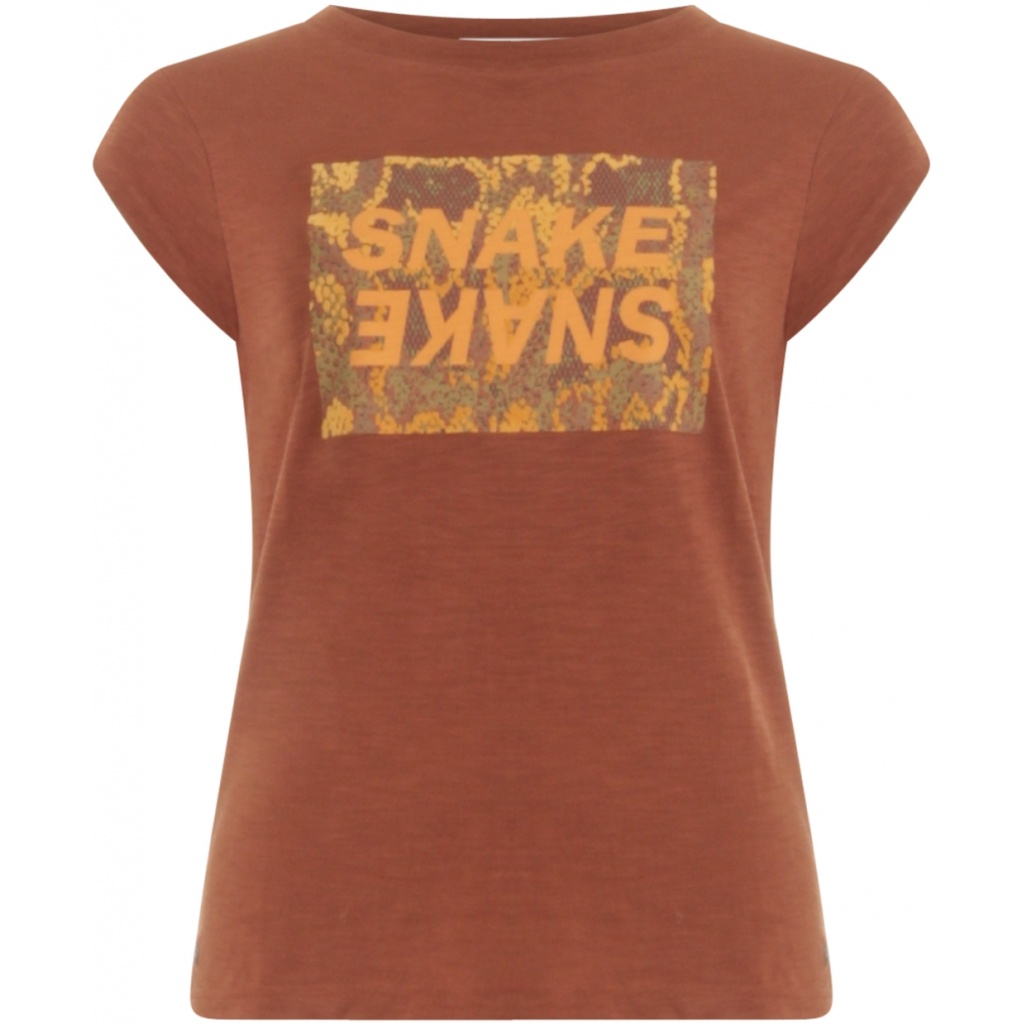 Coster Copenhagen T-Shirt Snake Print, Burnt Henna