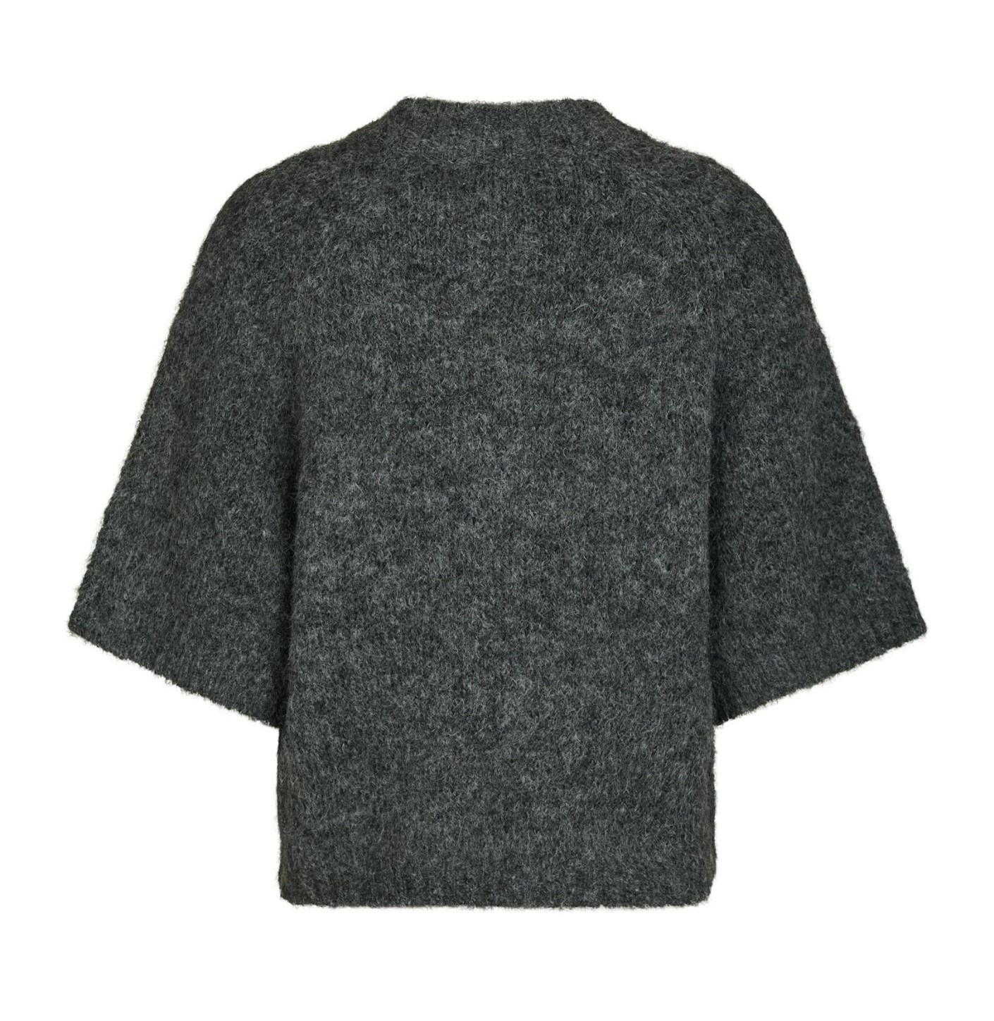 Neo Noir Benuta Fluffy Knit Cardigan, Antracit Melange - 2