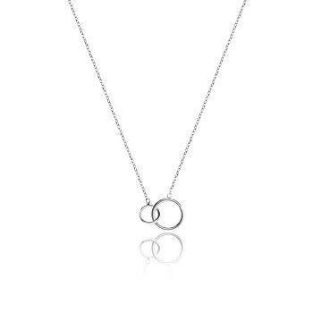 Sophie by Sophie, Mini Circle Necklace, Plated Silver