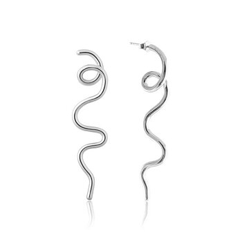 Sophie by Sophie Loopy Earrings, Rhodium Plated Brass