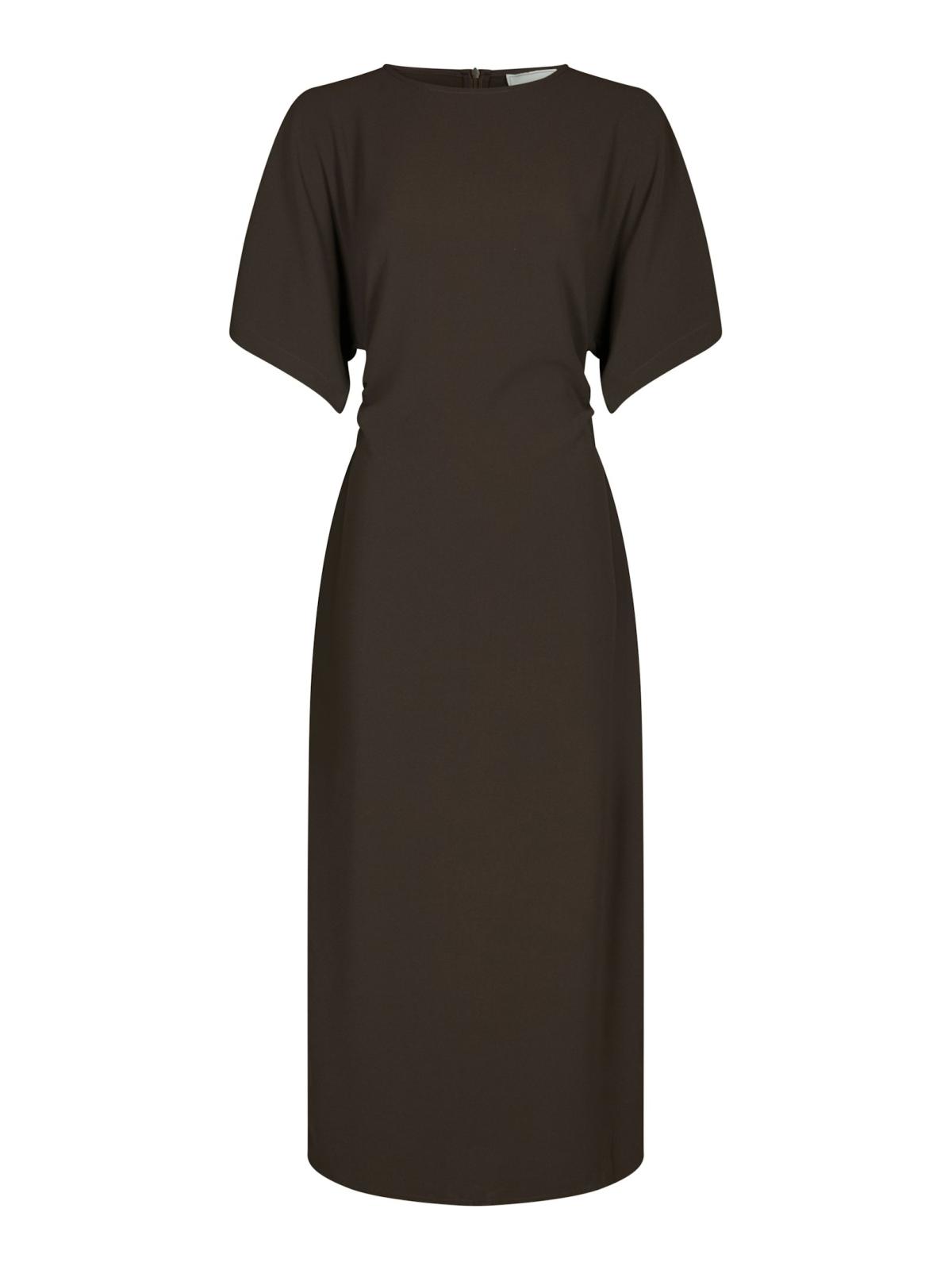 Neo Noir Miloine Drape Dress, Dark Brown
