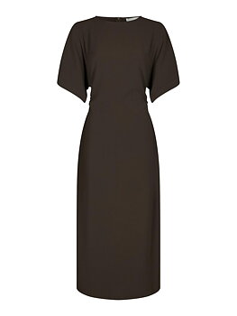 Neo Noir Miloine Drape Dress, Dark Brown