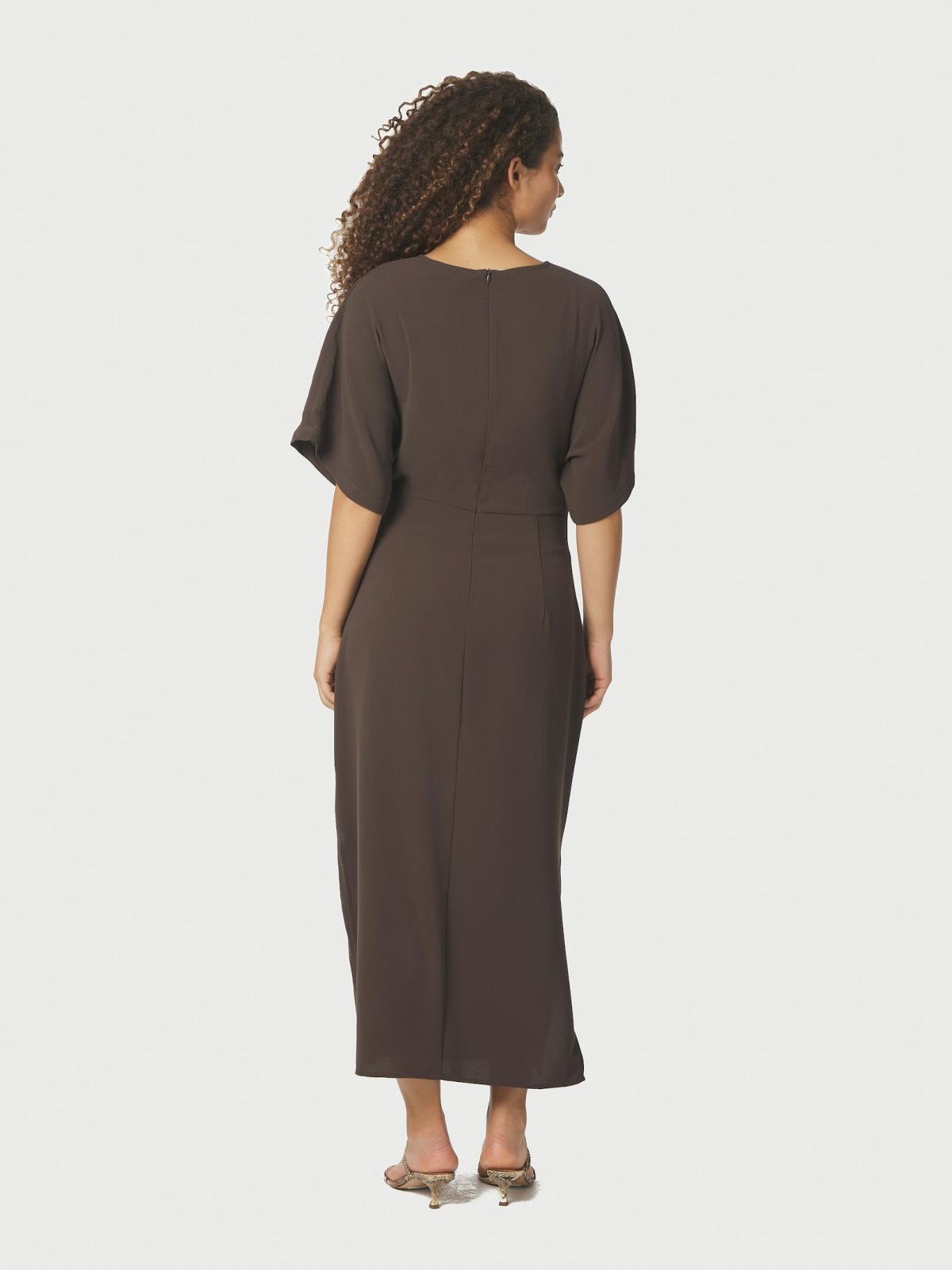 Neo Noir Miloine Drape Dress, Dark Brown - 4