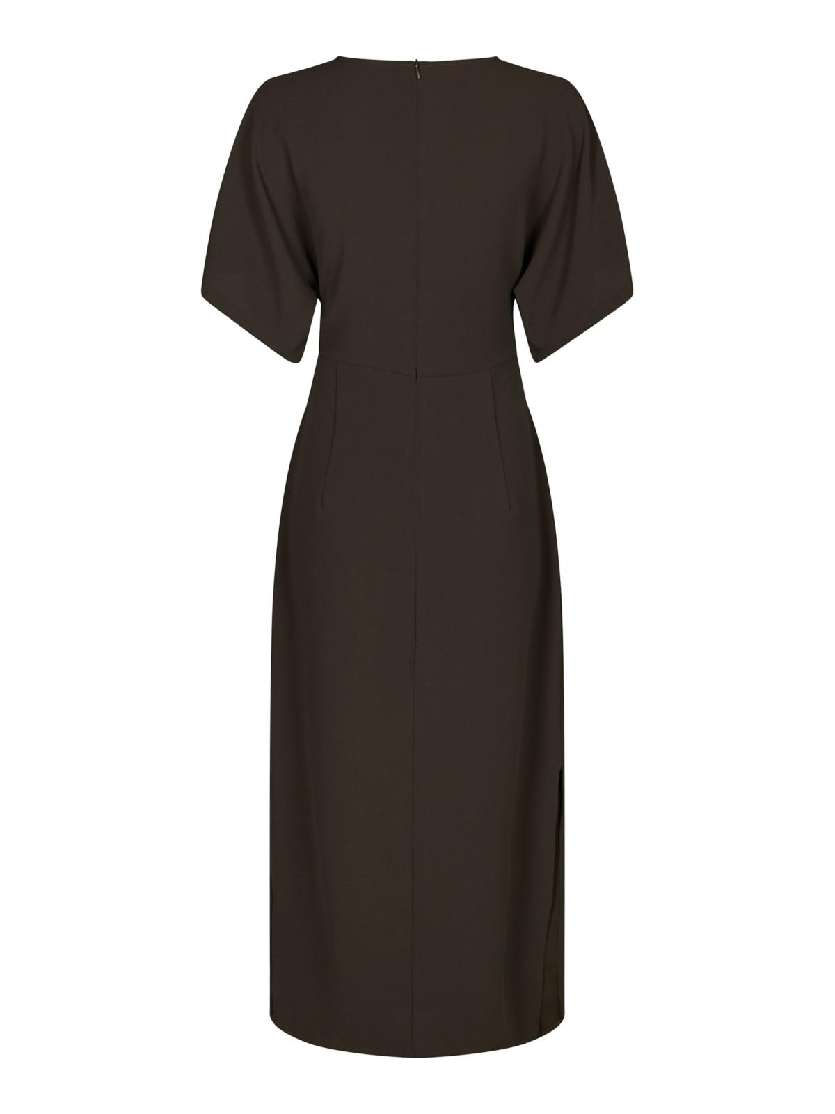 Neo Noir Miloine Drape Dress, Dark Brown - 2