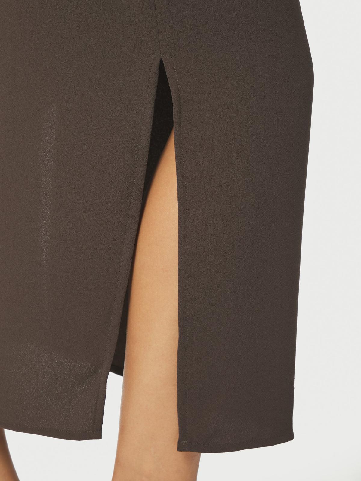 Neo Noir Miloine Drape Dress, Dark Brown - 5