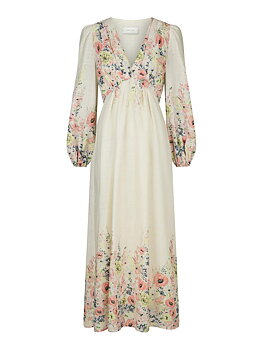 Neo Noir Silfi Flower Print Dress, Creme