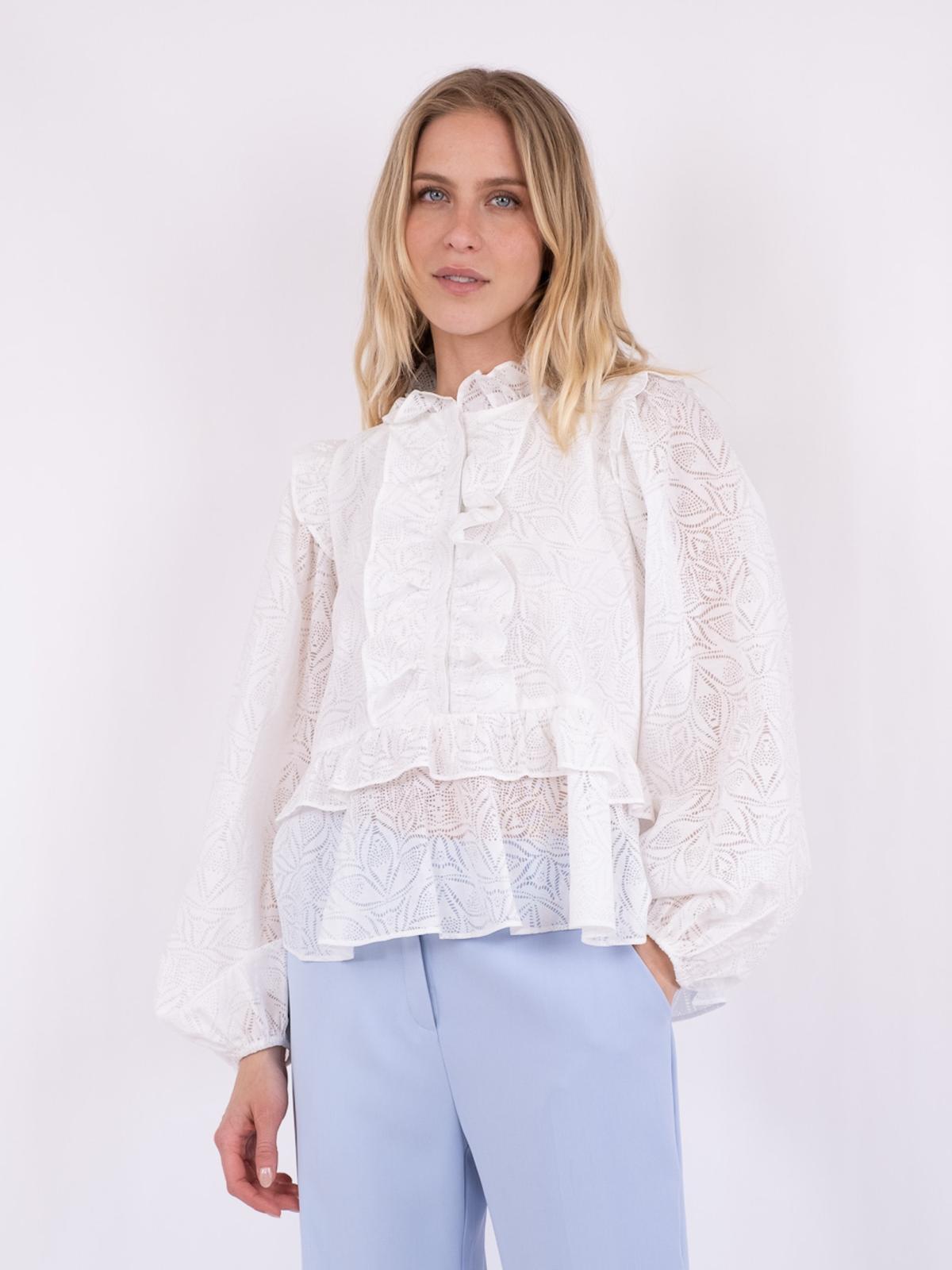Neo Noir Hawaii Burnout Blouse, White - 3