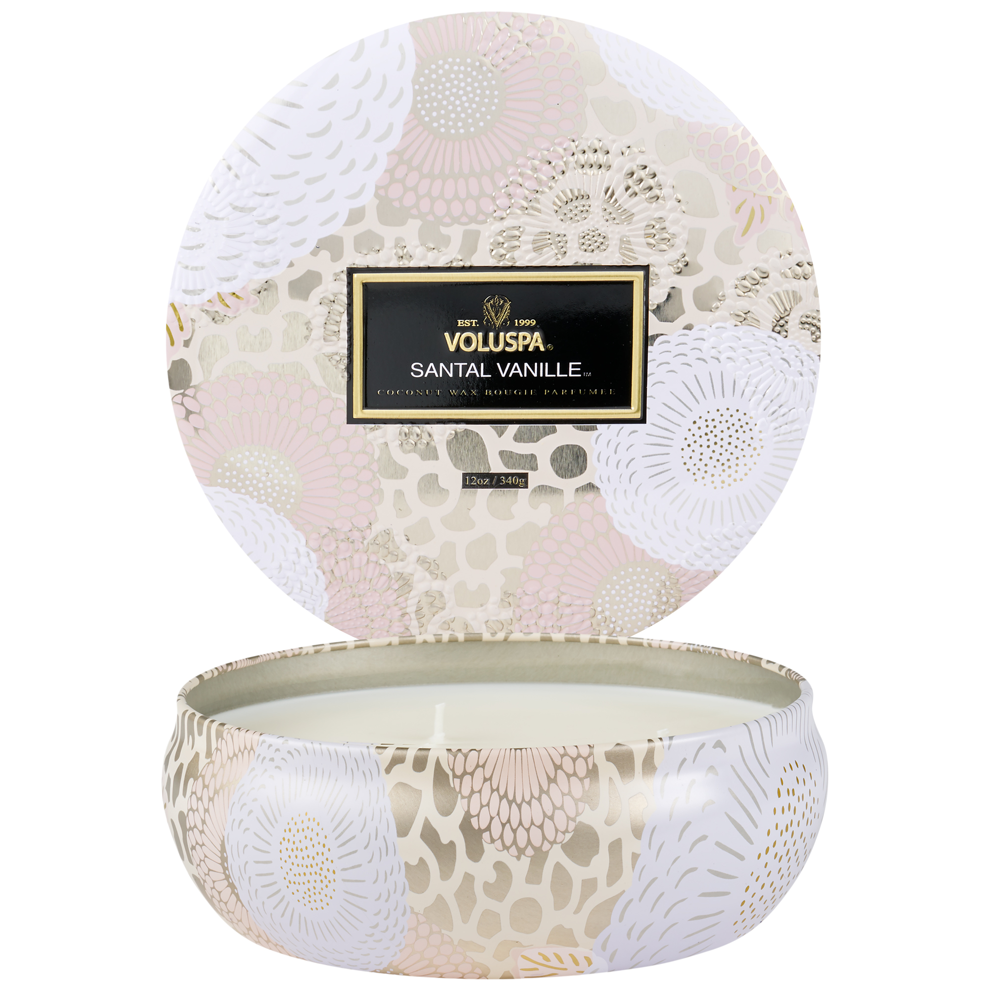 Voluspa, SANTAL VANILLE 3 WICK DECORATIVE TIN