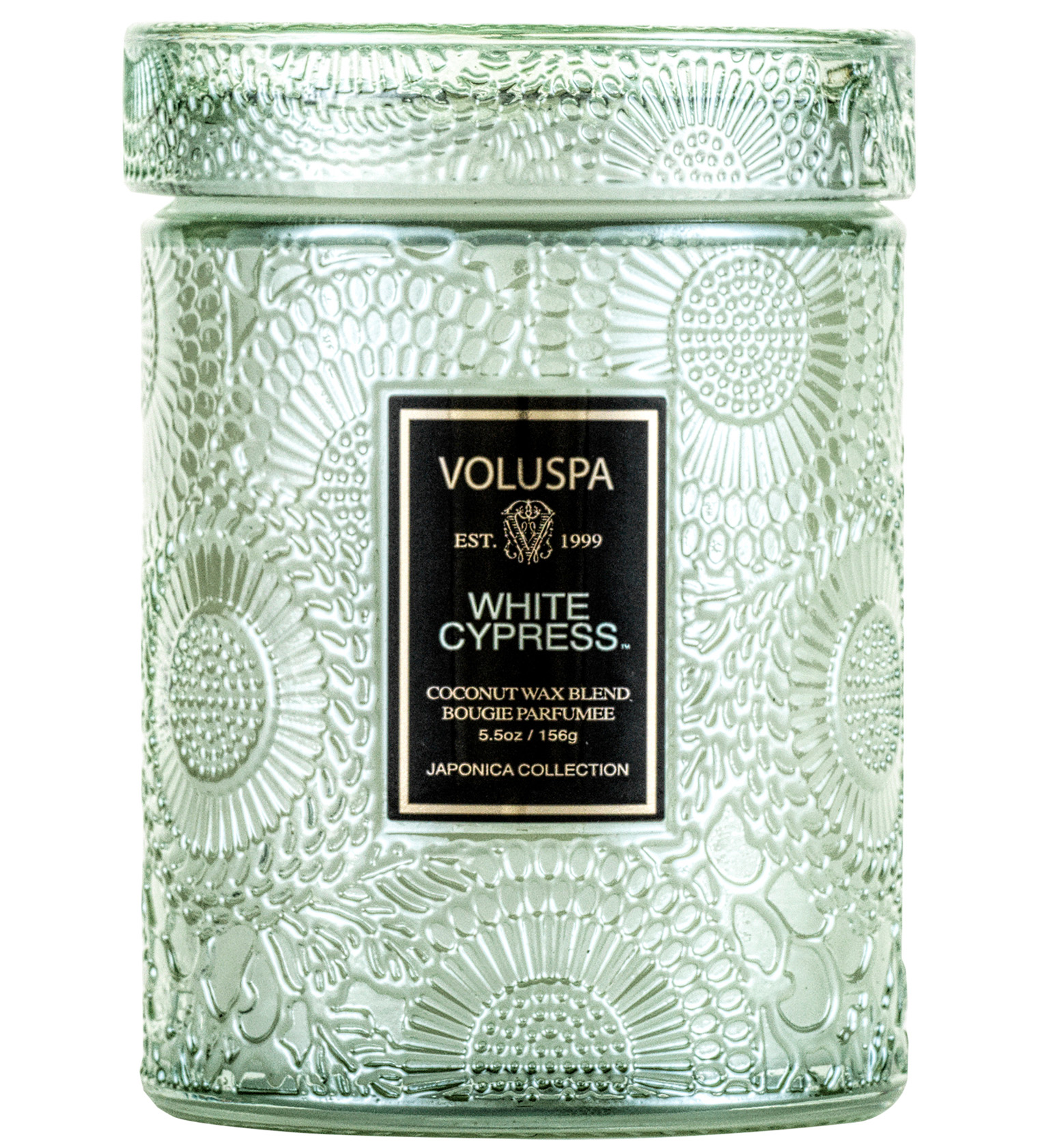 Voluspa , WHITE CYPRESS MINI GLASS JAR WITH LID