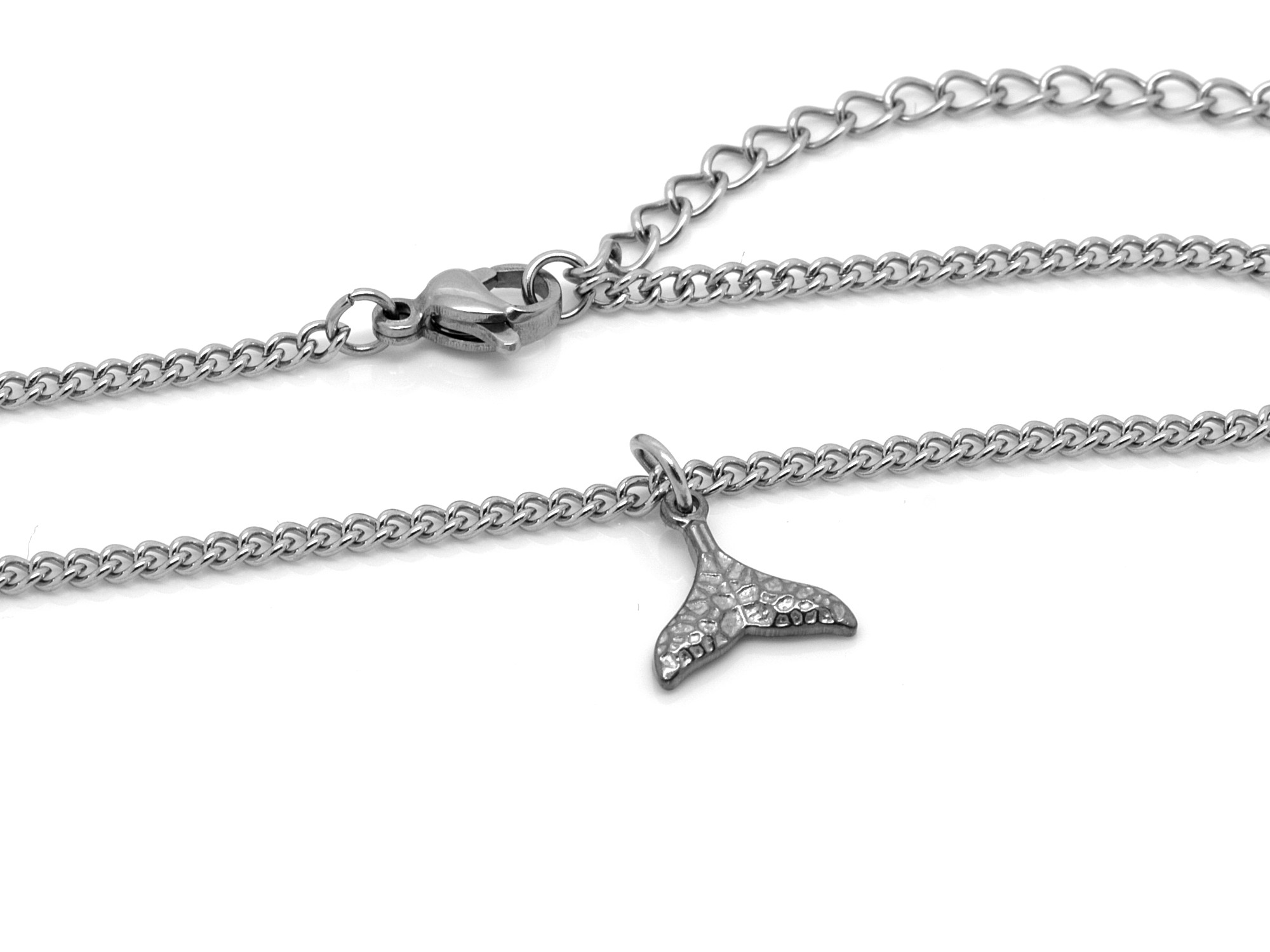 Liten Detaljerad Valfena Armband i Rostfritt Stål, Val Accessoar, Valstjärt Smycke