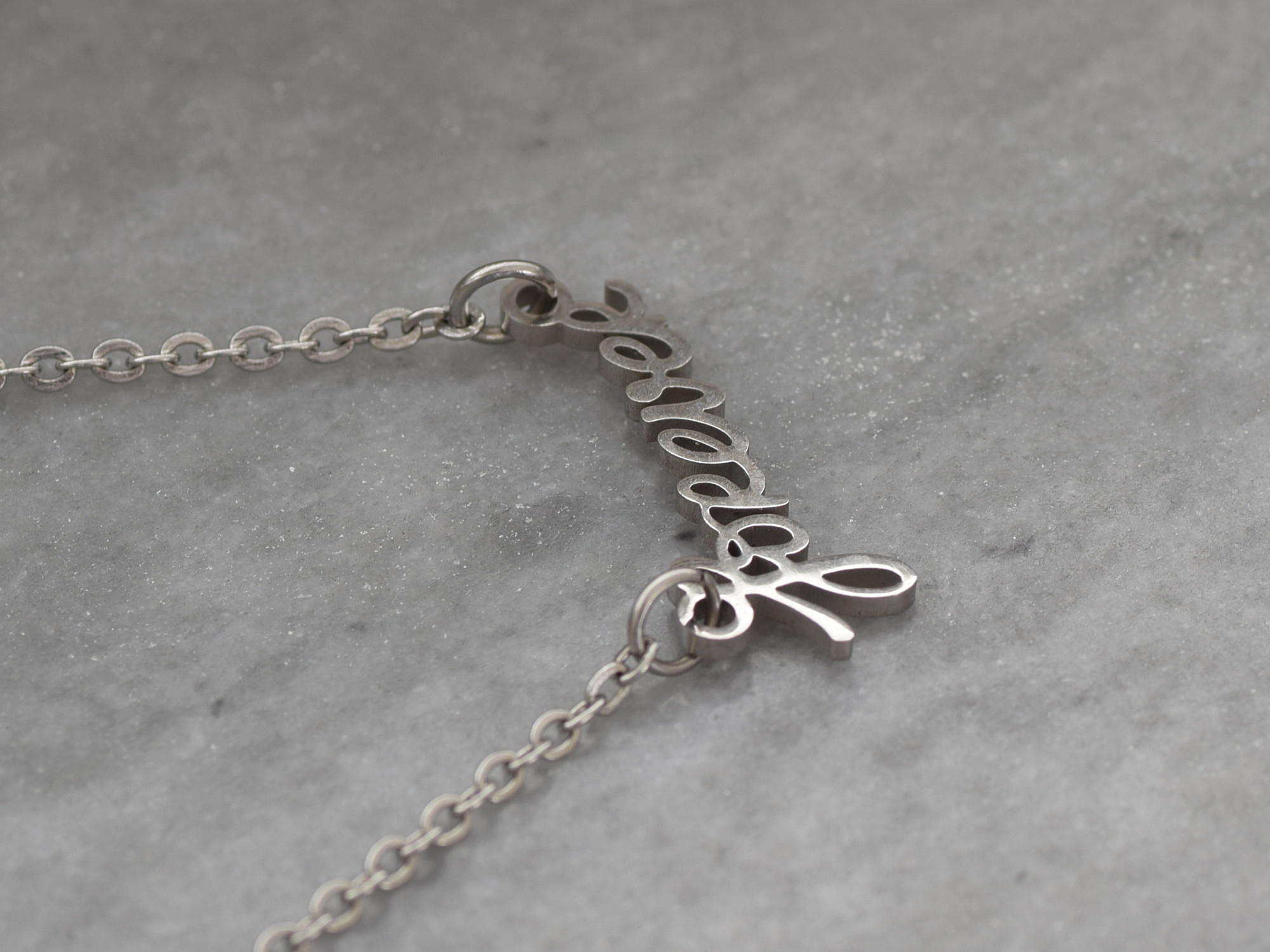 Forever Text Halsband i Rostfritt Stål, För Evigt Hänge, Evig Vänskap eller Kärlek Smycke - 2