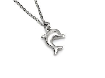 Delfin Halsband i Rostfritt Stål, Hav Hänge, Havsdjur Accessoar, Djur Smycke