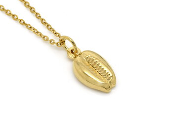 Kaurisnäcka Halsband i Rostfritt Stål Guld, Hav Hänge, Snäcka Smycke
