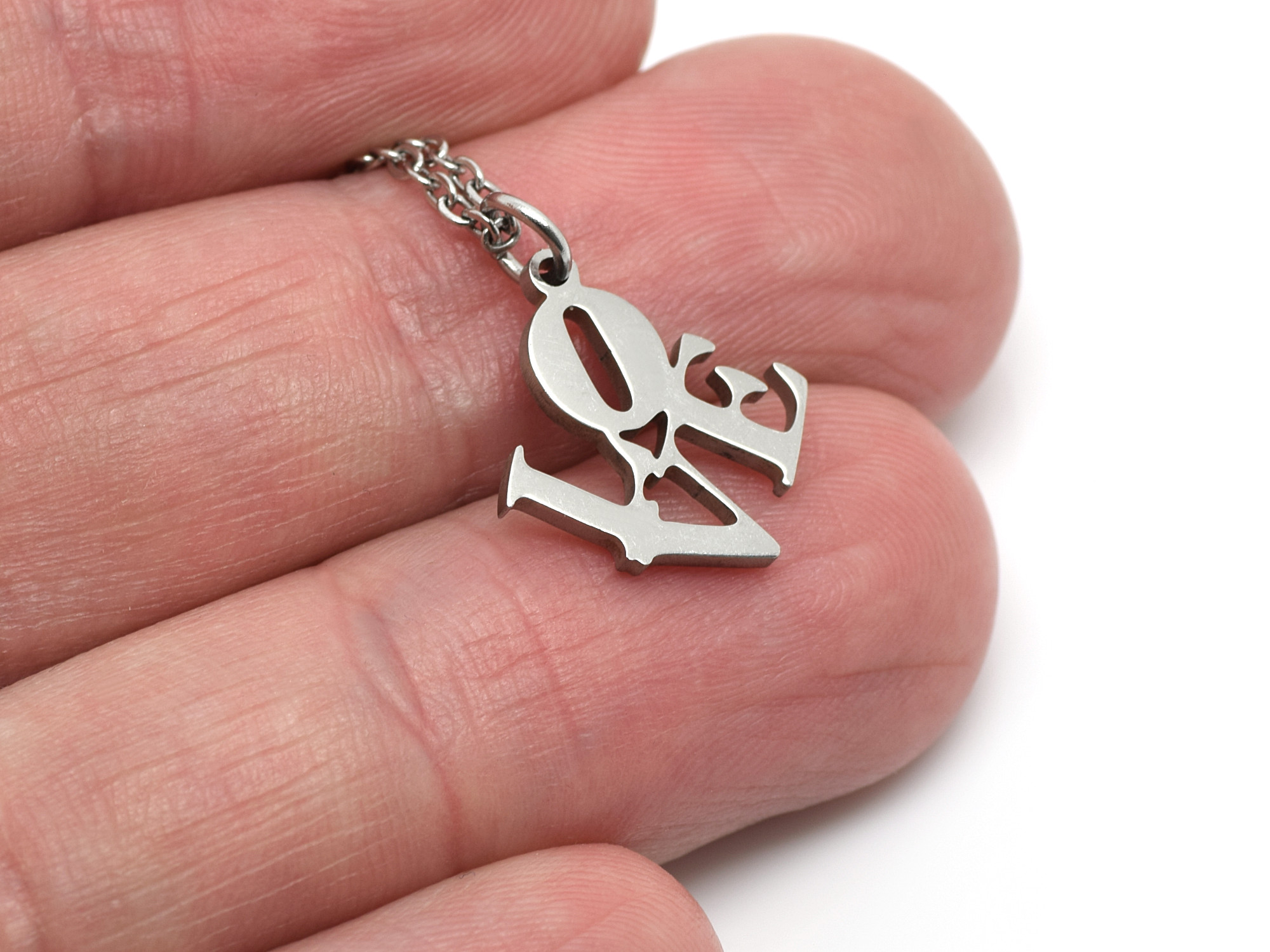 Love Text Halsband i Rostfritt Stål, Kärleksfullt Budskap Hänge, Jag Älskar Dig Kärlek Smycke - 3