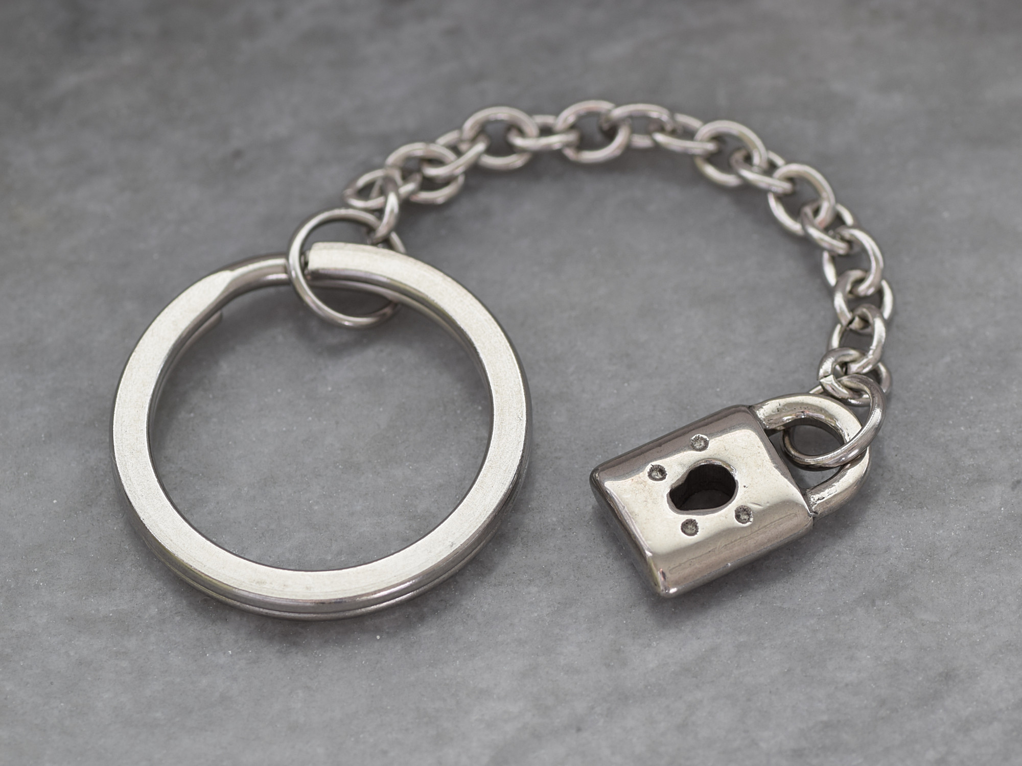 Hänglås Nyckelring i Rostfritt Stål, Låssmed Accessoar, Lås Nyckelhållare - 2