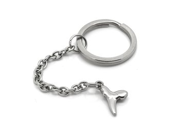 Hajtand Nyckelring i Rostfritt Stål, Havsdjur Accessoar, Haj Nyckelhållare