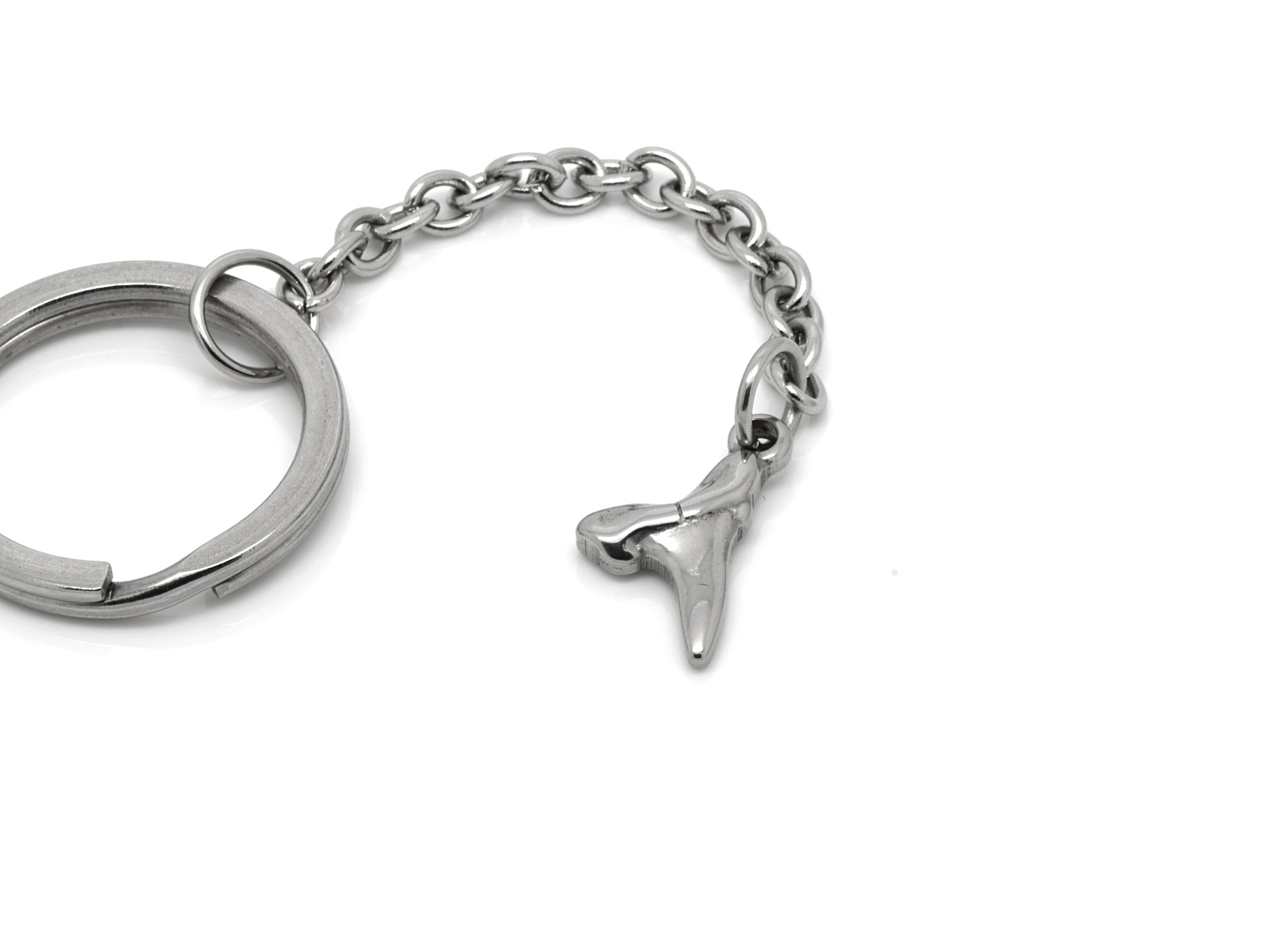 Hajtand Nyckelring i Rostfritt Stål, Havsdjur Accessoar, Haj Nyckelhållare - 2