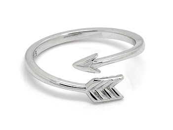Pil Ring i Äkta 925 Silver storlek 7, Realistisk Vapen eller Pilskytte Accessoar, Pilsmycke