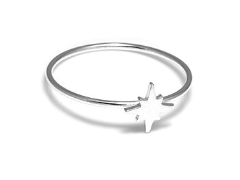 Åttauddig Stjärna Ring i Äkta 925 Silver, Rymd eller Himlakropp Accessoar, Stjärnsmycke