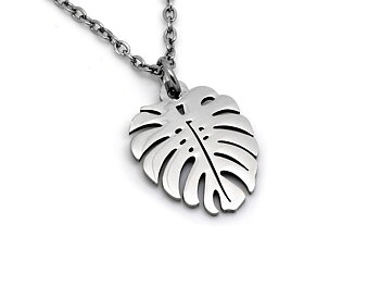 Monstera Halsband i Rostfritt Stål, Blad Hänge, Natur Smycke