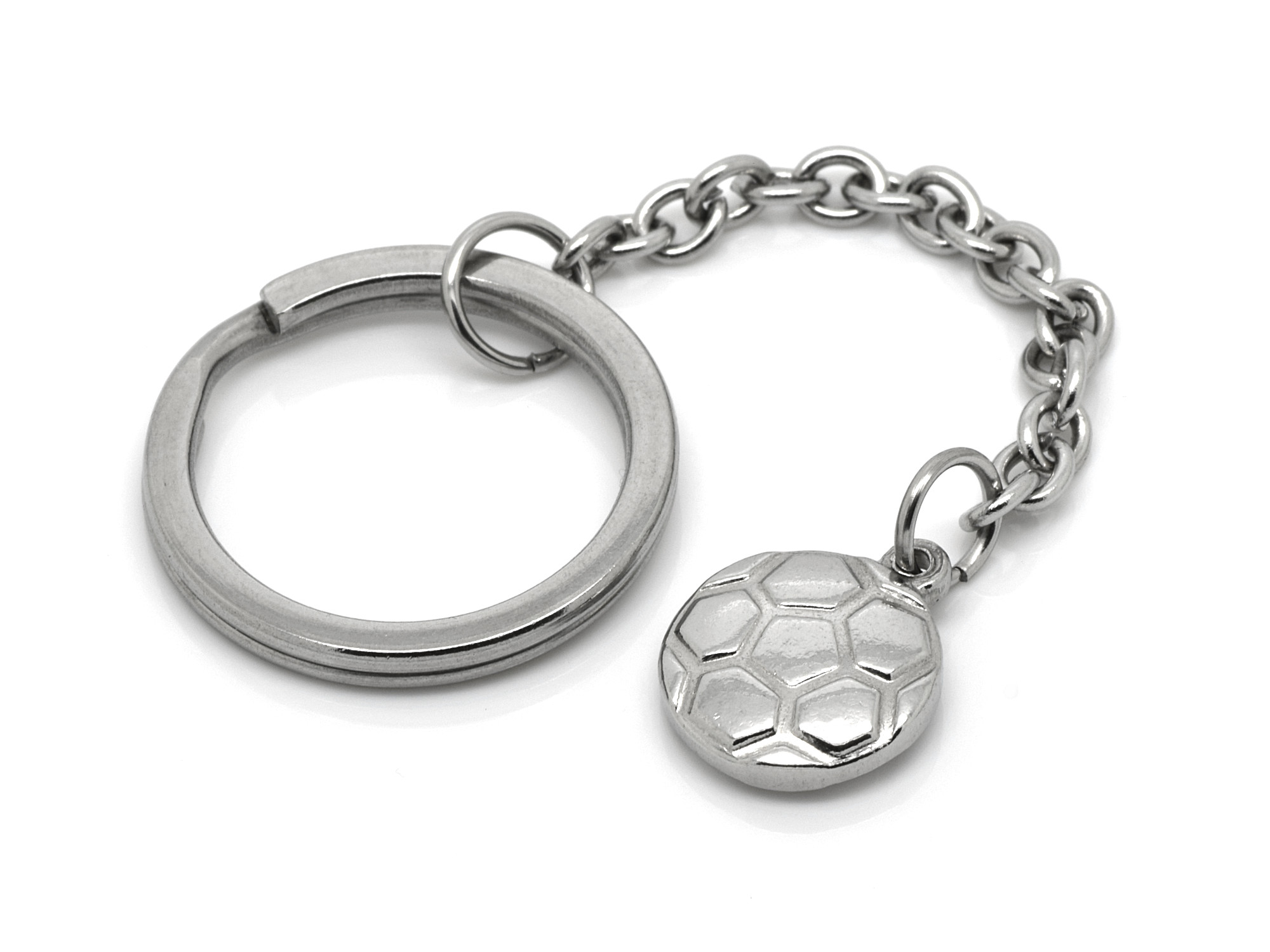 Fotboll Nyckelring i Rostfritt Stål, Sport Accessoar, Fotbollsspelare Nyckelhållare
