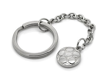 Fotboll Nyckelring i Rostfritt Stål, Sport Accessoar, Fotbollsspelare Nyckelhållare