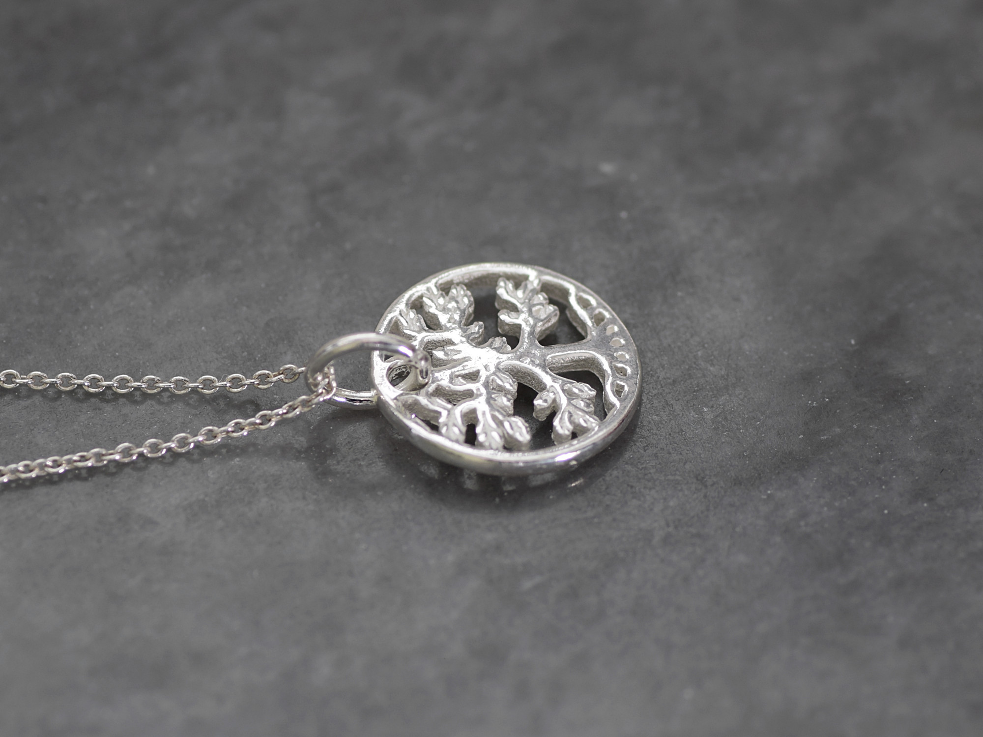 Litet Livets Träd Halsband i Äkta 925 Silver, Kunskap Hänge, Evigt Liv Accessoar, Livsträd Smycke - 2