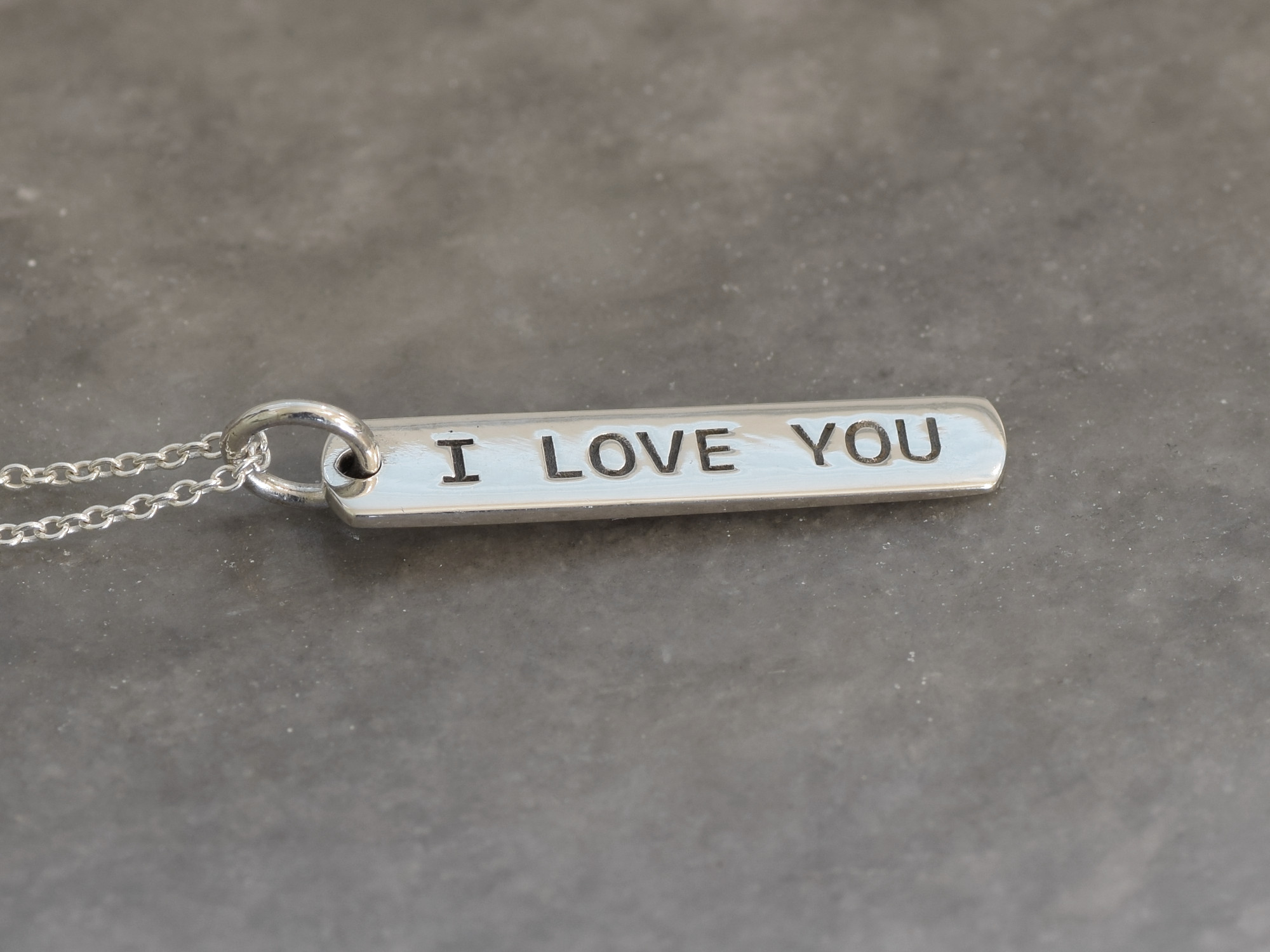 I Love You Tag Halsband i Äkta 925 Silver, Jag Älskar Dig Text Hänge, Kärlek Smycke - 3