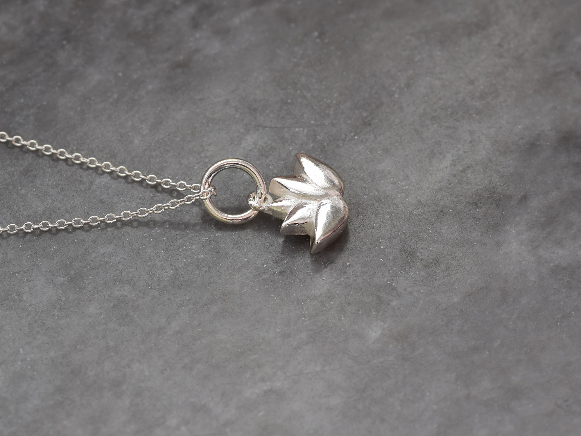 Lotusblomma Halsband i Äkta 925 Silver, Blomma Hänge, Lotus Smycke - 2