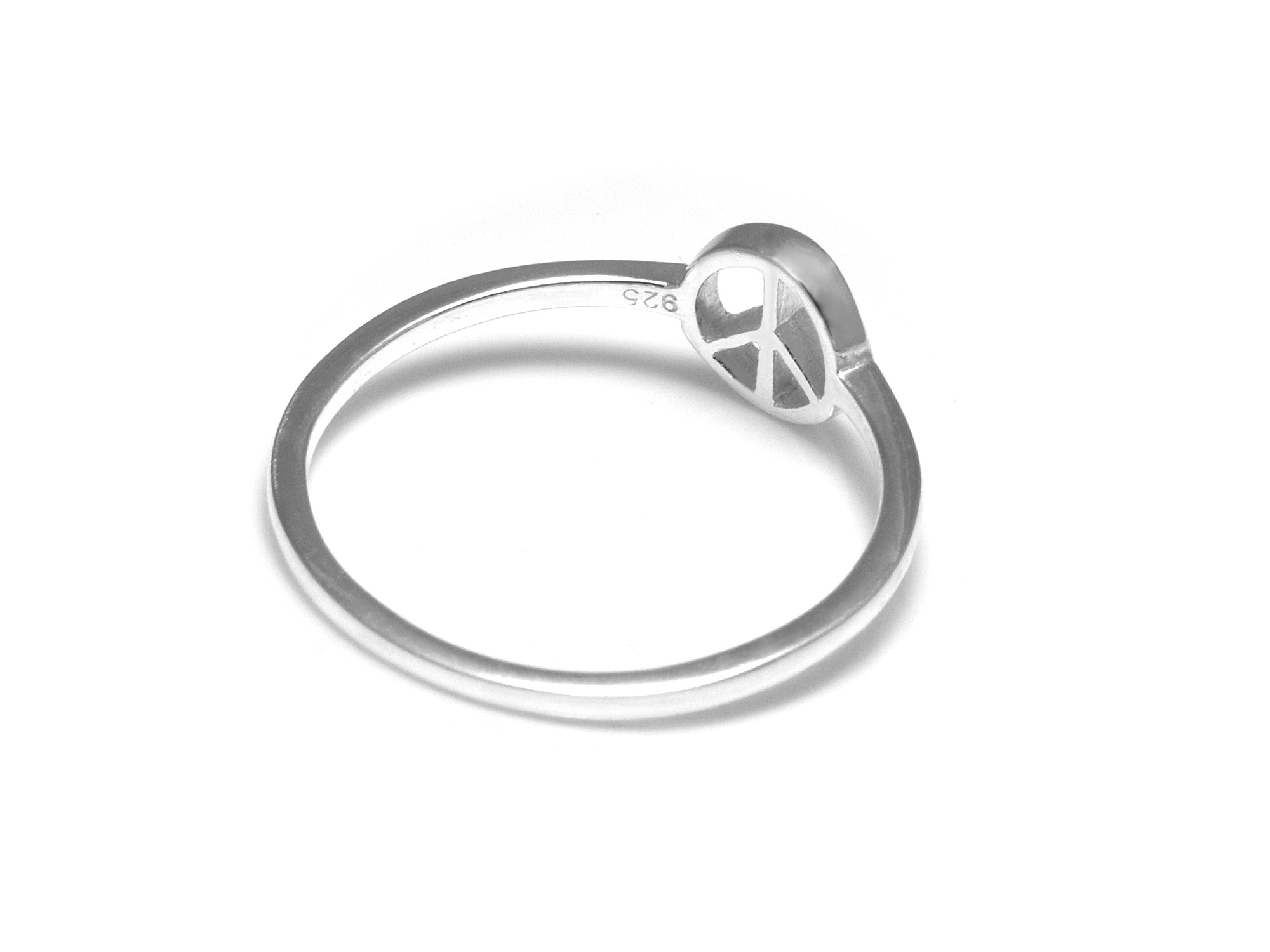 Fredstecken Ring i Äkta 925 Silver, Fred eller Peacetecken Accessoar, Fredssymbol Smycke - 2