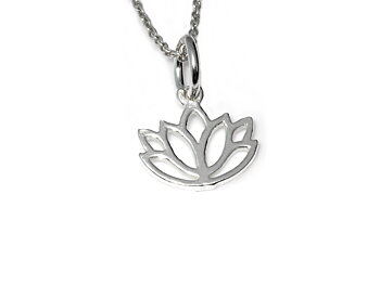 Lotus Halsband i Äkta 925 Silver, Blomster Hänge, Lotusblomma Smycke