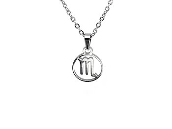 Skorpionen Stjärntecken Halsband i Rostfritt Stål, Zodiak Hänge, Födelsedagspresent Smycke