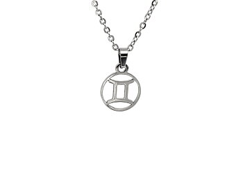 Tvillingarna Stjärntecken Halsband i Rostfritt Stål, Zodiak Hänge, Födelsedagspresent Smycke