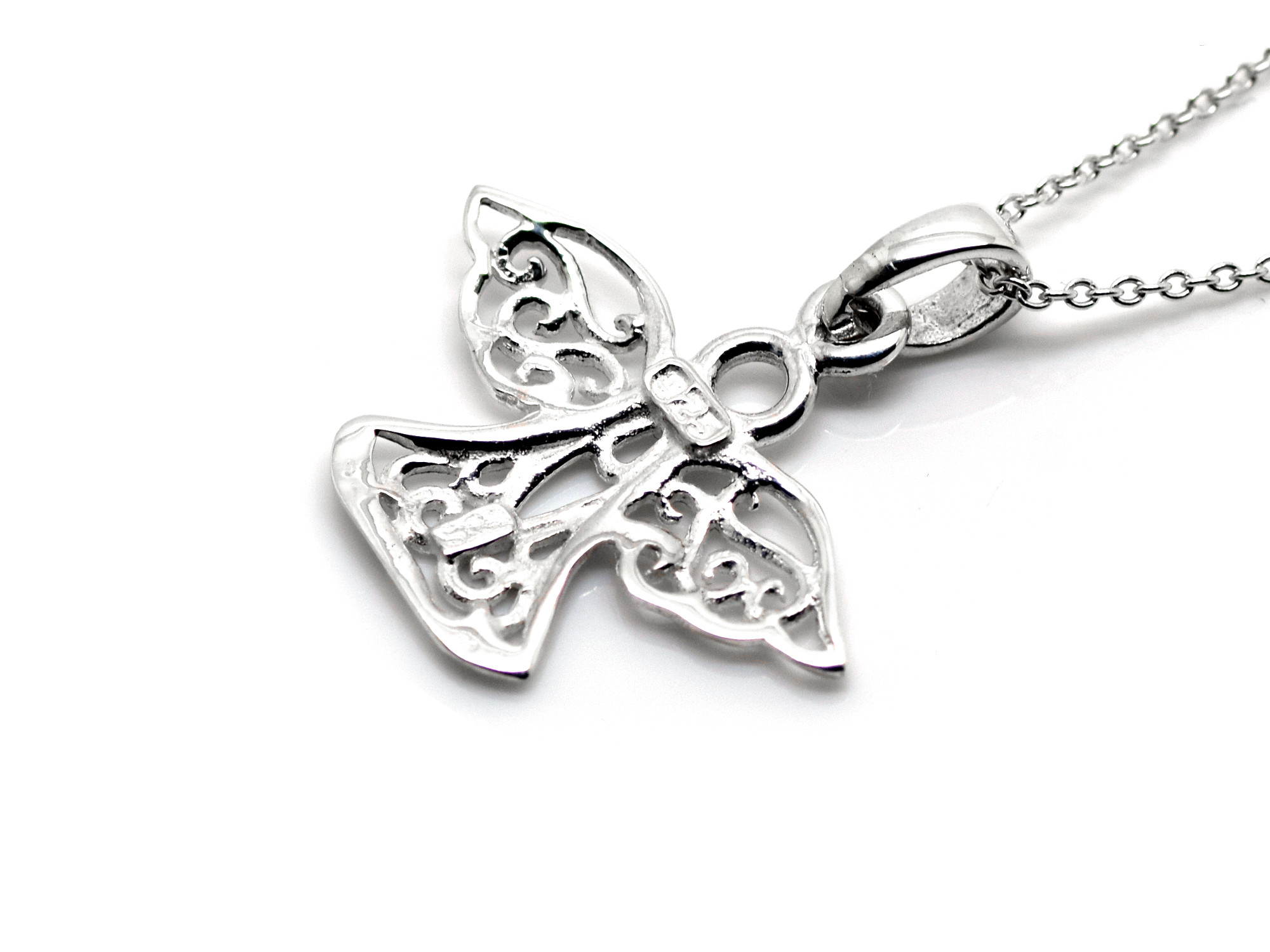 Ängel Halsband i Äkta 925 Silver, Kristendom Hänge, Dop och Konfirmation Smycke - 3