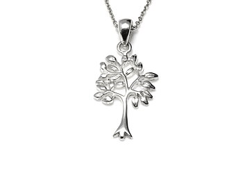Livets Träd Halsband i Äkta 925 Silver, Visdom Hänge, Evigt Liv Accessoar, Livsträd Smycke