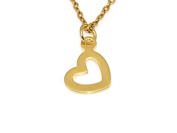 Hjärta Halsband i Rostfritt Stål Guld, Gyllene Hjärtan Hänge, Kärlekssymbol Smycke