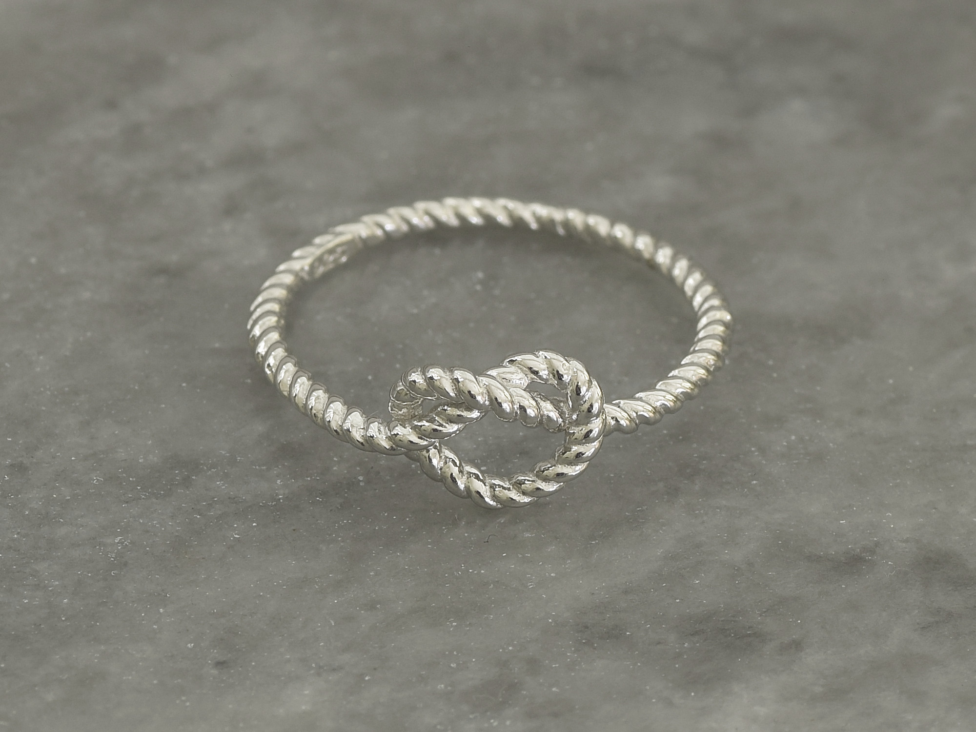 Rephjärta Ring i Äkta 925 Silver storlek 7, Kärlek Accessoar, Knutet Rep och Hjärta Smycke - 3