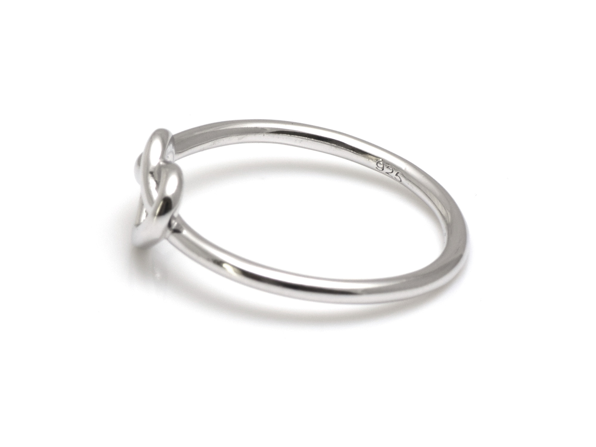 Hjärteknut Ring med Knutet Hjärta i Äkta 925 Silver storlek 7, Hjärtan Accessoar, Evig Kärlek Smycke - 2