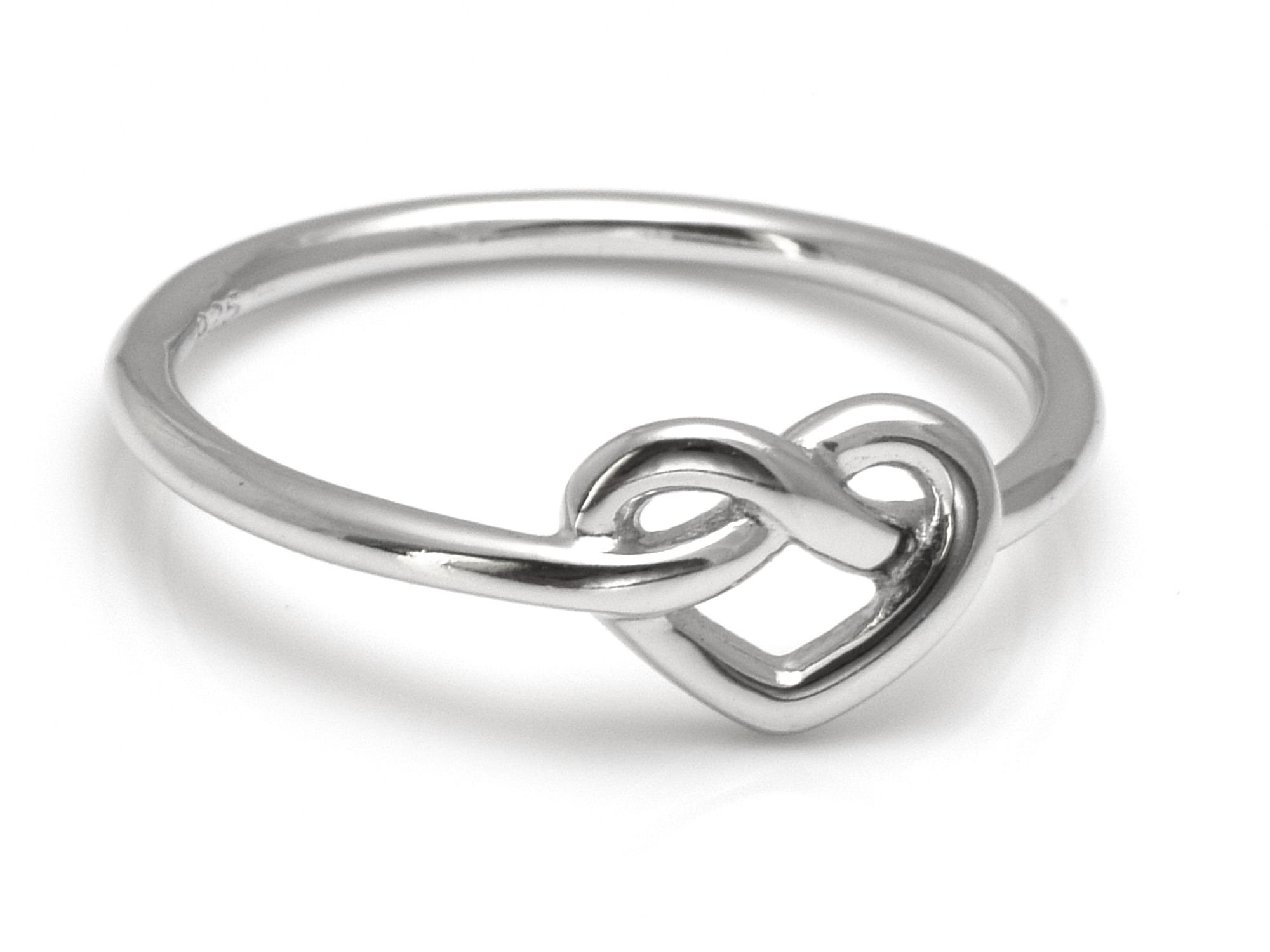 Hjärteknut Ring med Knutet Hjärta i Äkta 925 Silver storlek 7, Hjärtan Accessoar, Evig Kärlek Smycke