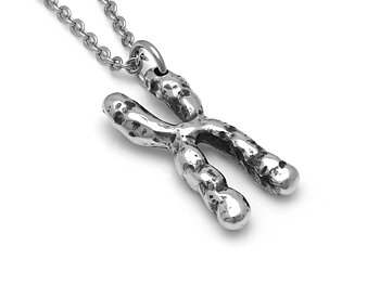 Anatomisk X-kromosom Halsband, Handgjort Anatomi Smycke