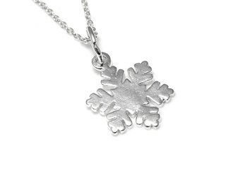 Snöflinga Halsband i Äkta 925 Silver, Snö Hänge, Vinter Smycke